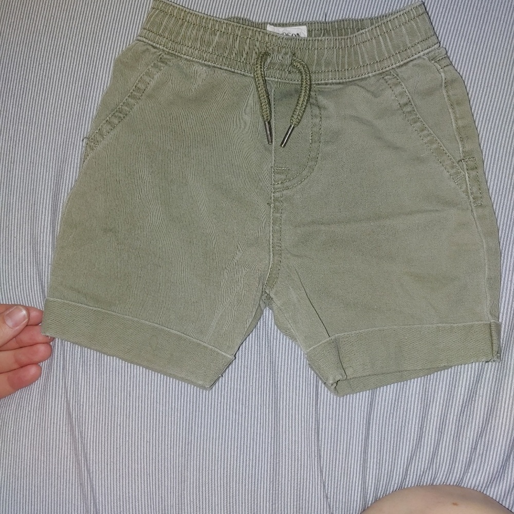 Olive green hudson toddler shorts 24 months